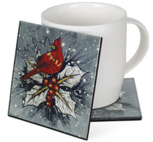 Load image into Gallery viewer, Angelstar Cozenza Collection Christmas Cardinal Coaster Set-4&quot;