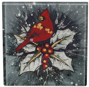 Angelstar Cozenza Collection Christmas Cardinal Coaster Set-4"