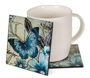Angelstar Cozenza Collection Vintage Butterfly Coaster Set-4"
