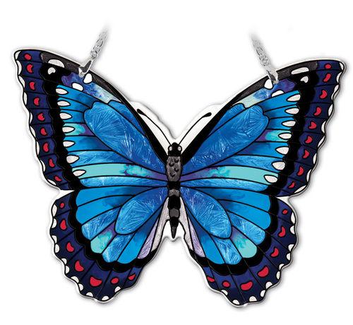 Large Blue Morpho Butterfly Suncatcher 7 inch