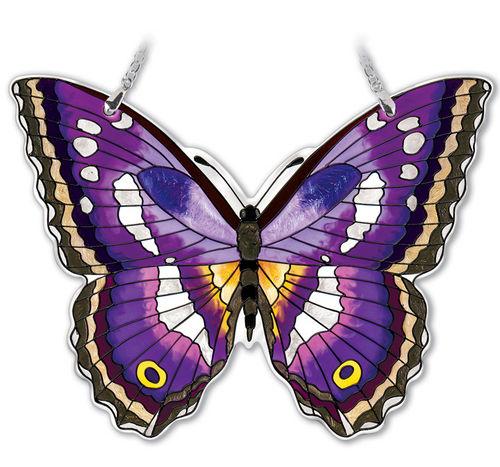 Large Purple Emperor Butterfly Suncatcher 7 inch