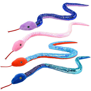 67" Sequin Snake Plush- Pastel Colors