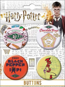 Harry Potter Hogsmeade 4 Button Set