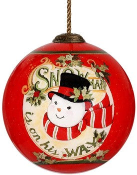 Mr Snowman is On His Way Christmas Ornament