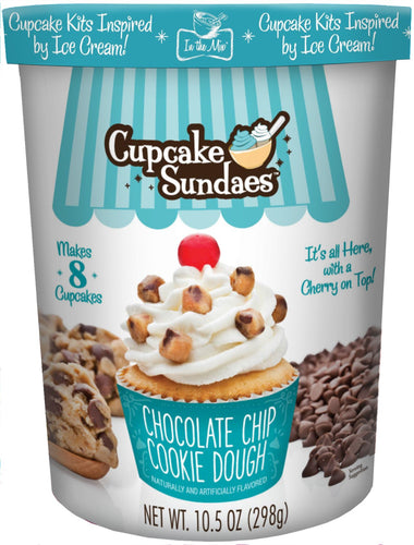 Chocolate Chip Cookie Dough Cupcake Sundaes