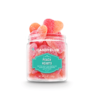 Peach Hearts Candy Small Jar