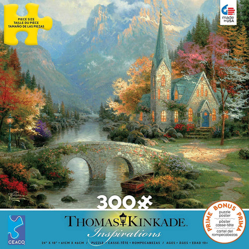 300 Piece Oversized Thomas Kinkade Inspirations Puzzle- Mountain Chapel