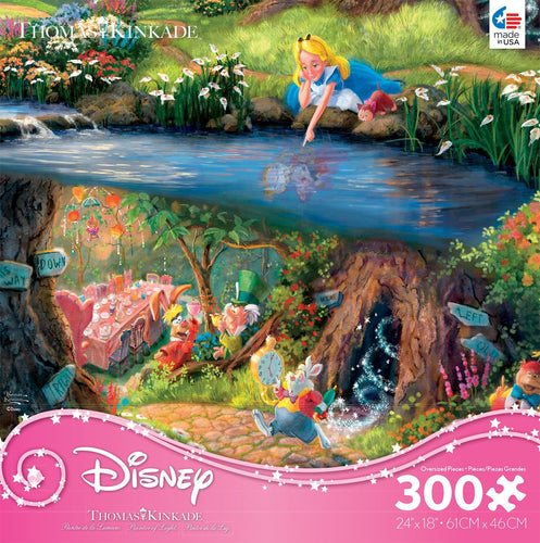 300 Piece Oversized Thomas Kinkade Disney Princess Puzzle- Alice in Wonderland