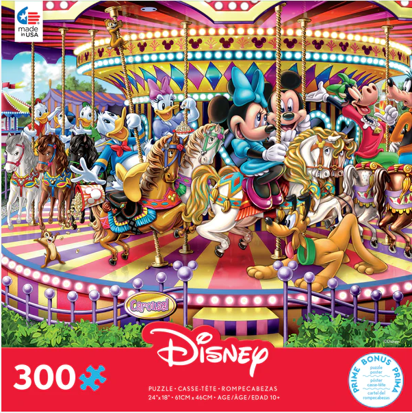 DISNEY 300 OVERSIZED PIECES - CAROUSEL - 300 PC PUZZLE