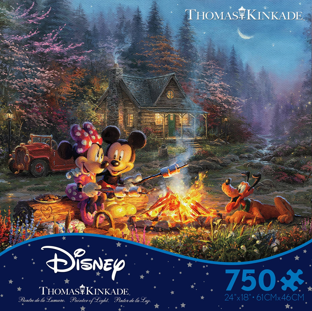 750 Piece Thomas Kinkade Disney Dreams Puzzle-Mickey and Minnie Sweetheart Fire