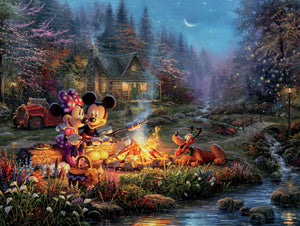 750 Piece Thomas Kinkade Disney Dreams Puzzle-Mickey and Minnie Sweetheart Fire