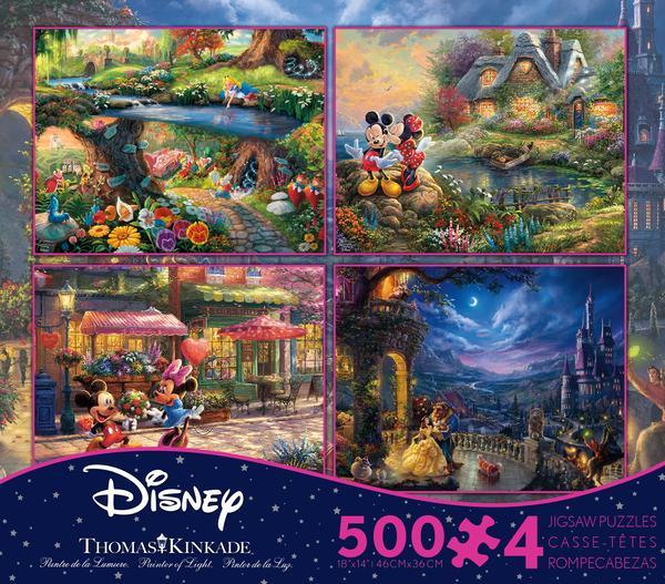 Ceaco 500 Piece Thomas Kinkade Disney Dreams Collection 4 in 1 Puzzle