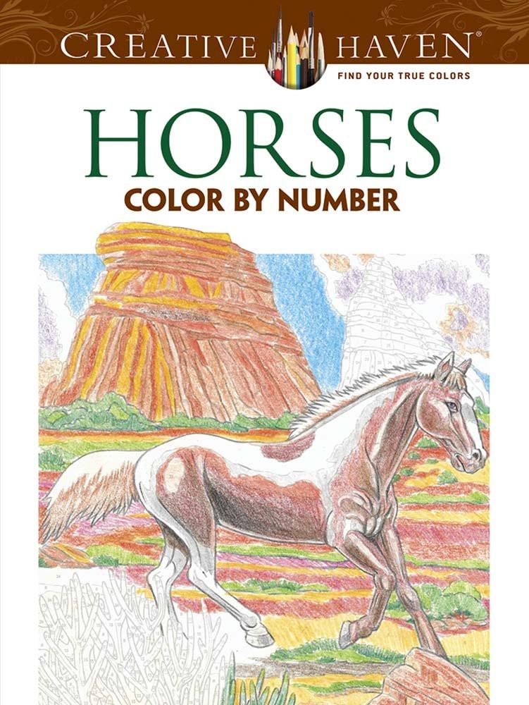Creative Haven Horses Color by Number Coloring Book (Creative Haven Coloring Books)
