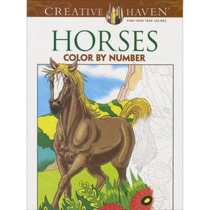 Creative Haven Horses Color By Number Book