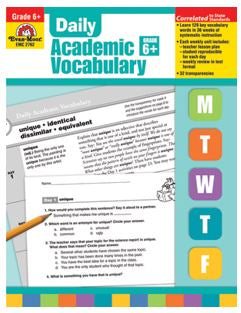 Daily Academic Vocabulary, Grade 6