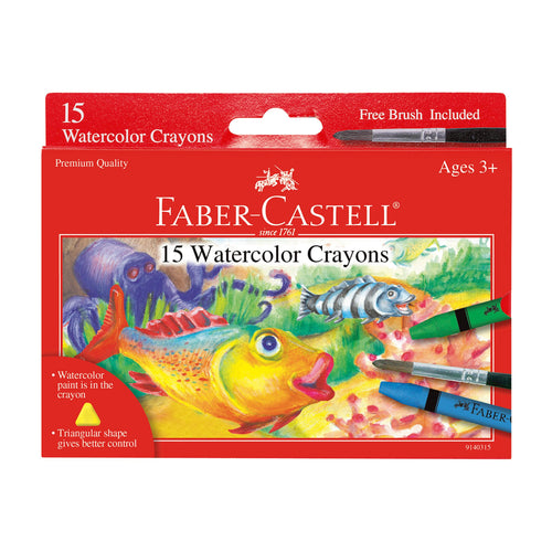 15ct Watercolor Crayons w/ free brush