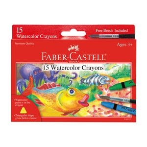 15ct Watercolor Crayons w/ free brush