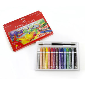 15ct Watercolor Crayons w/ free brush