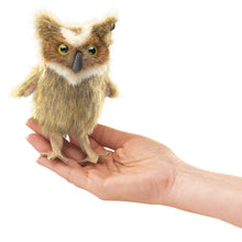 Load image into Gallery viewer, Folkmanis Mini Great Horned Owl Finger Puppet