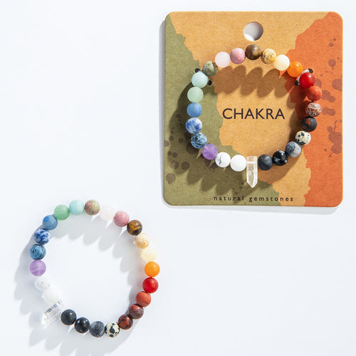 Geocentral Crystal Point Chakra Beads Bracelet