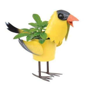Mini Gold Finch Bird Planter 4"