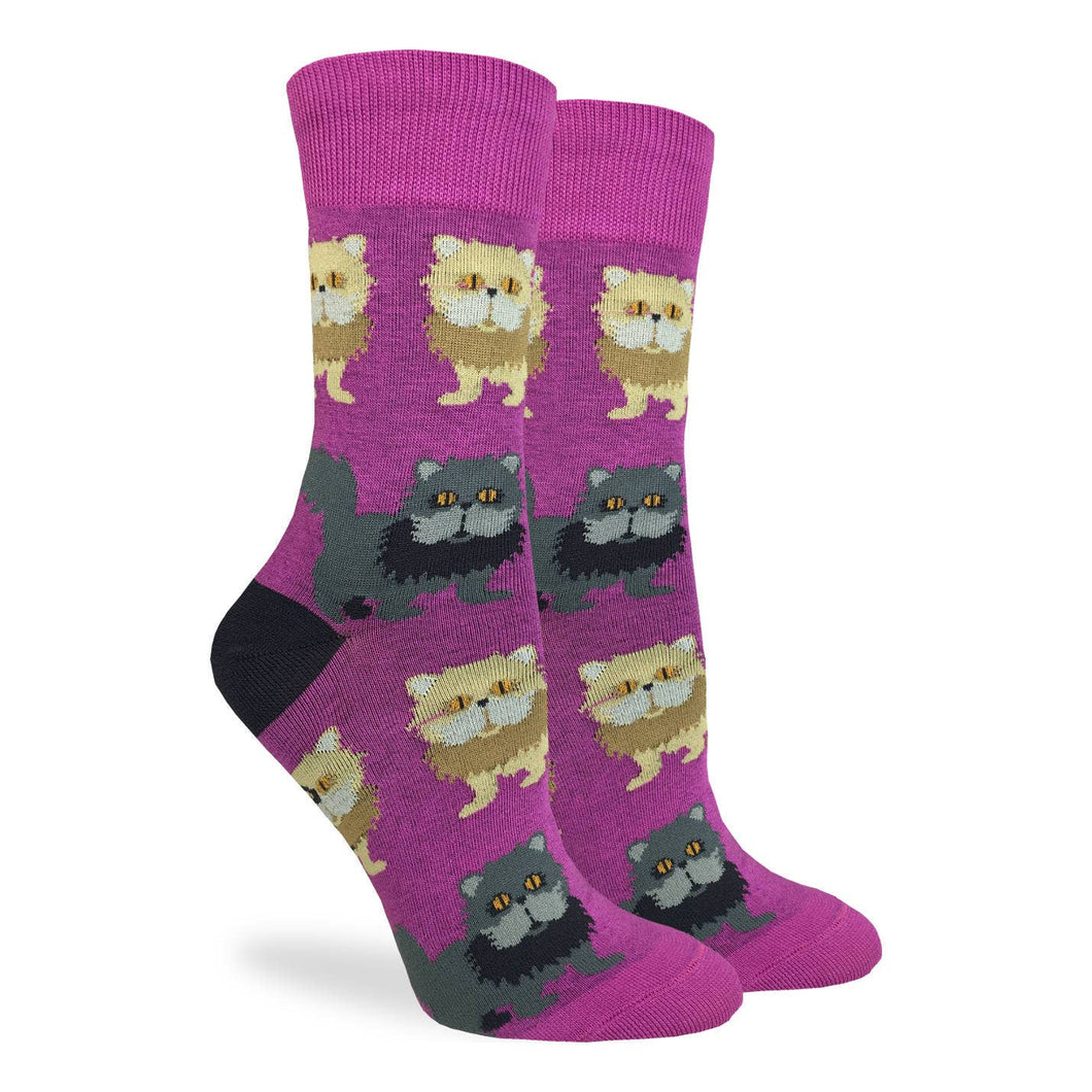 Women's Persian Cat Crew Socks Fits size 5-9
