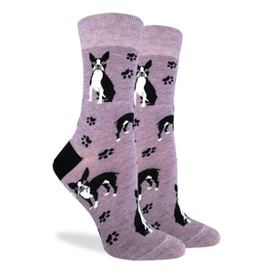 Women's Boston Terrier Crew Socks Fits size 5-9