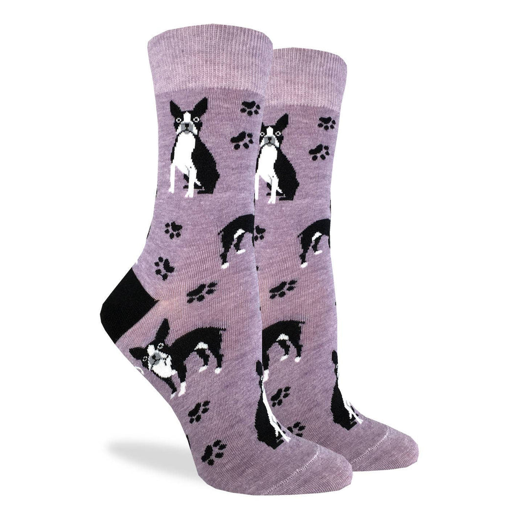 Women's Boston Terrier Crew Socks Fits size 5-9
