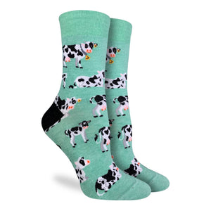Women's Cows in the Field Crew Socks Fits size 5-9