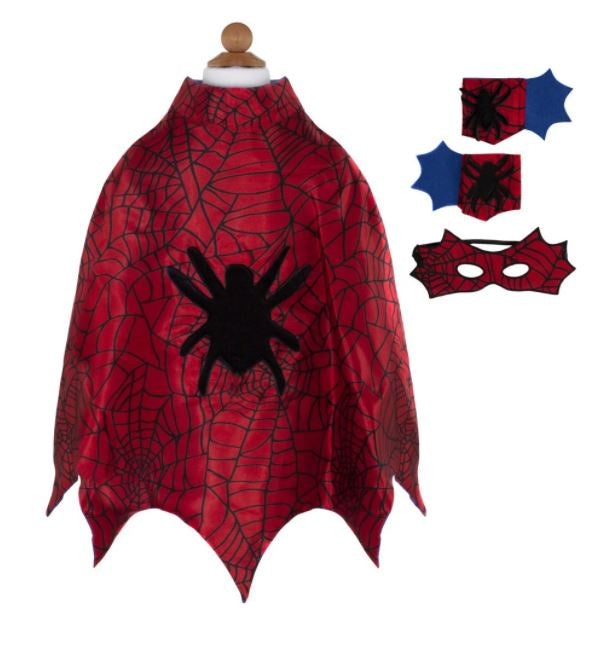 GREAT PRETENDERS SPIDER CAPE SET WITH MASK AND CUFFS