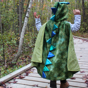 Dragon Cape with Claws, Green/Blue, Size 5-6
