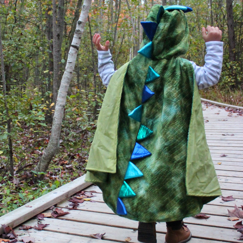 Dragon Cape with Claws, Green/Blue, Size 5-6