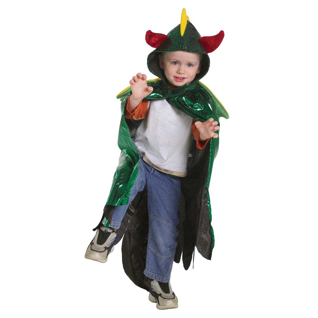 Dragon Cape, Green/Gold, Size 5-6