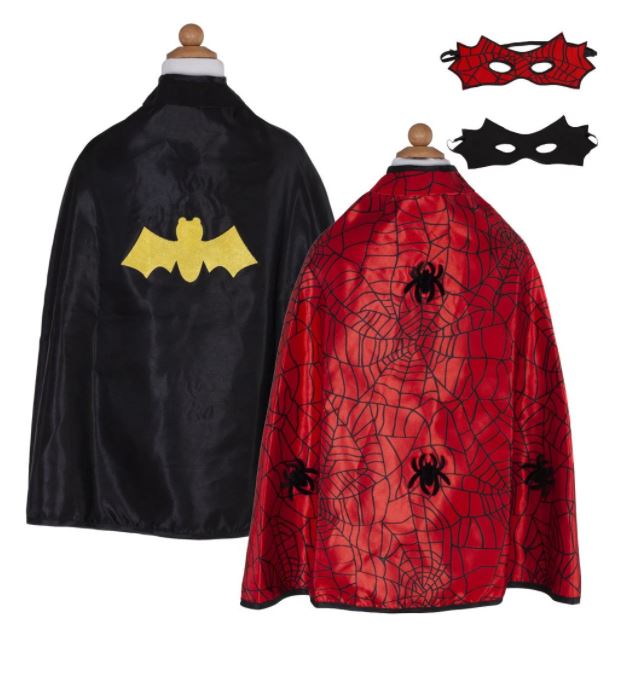 GREAT PRETENDERS REVERSIBLE SPIDER BAT CAPE AND MASK Size 4-6