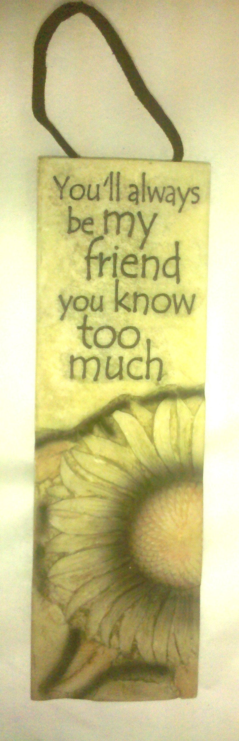Slim Plaques with Leather Hanger- Friend
