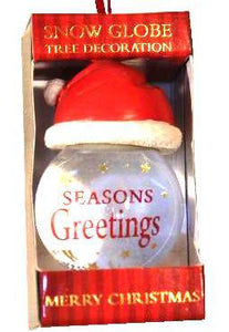 Personalized Snow Globe Ornament-Seasons Greetings