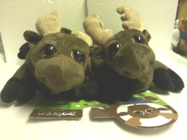 Children's Medium Plush Moose Slippers