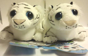 Children's Medium Plush White Tiger  Slipper