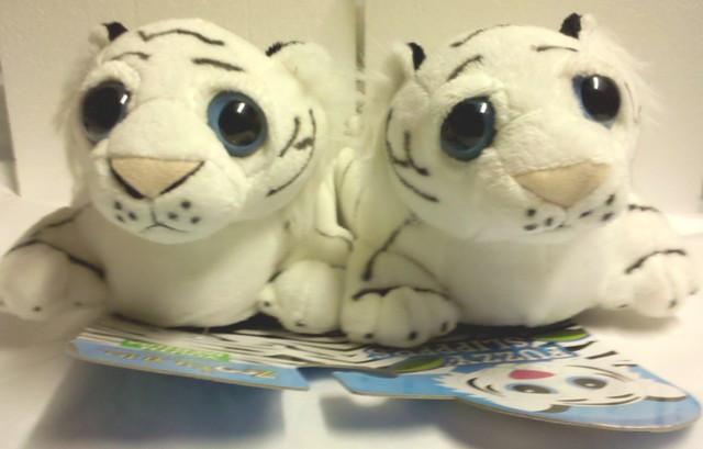 Children's Large Plush White Tiger  Slipper