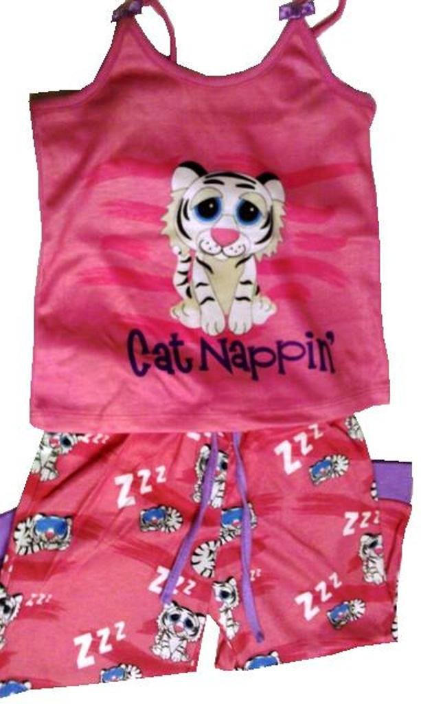 Girls 2T Bright White Tiger Pajamas