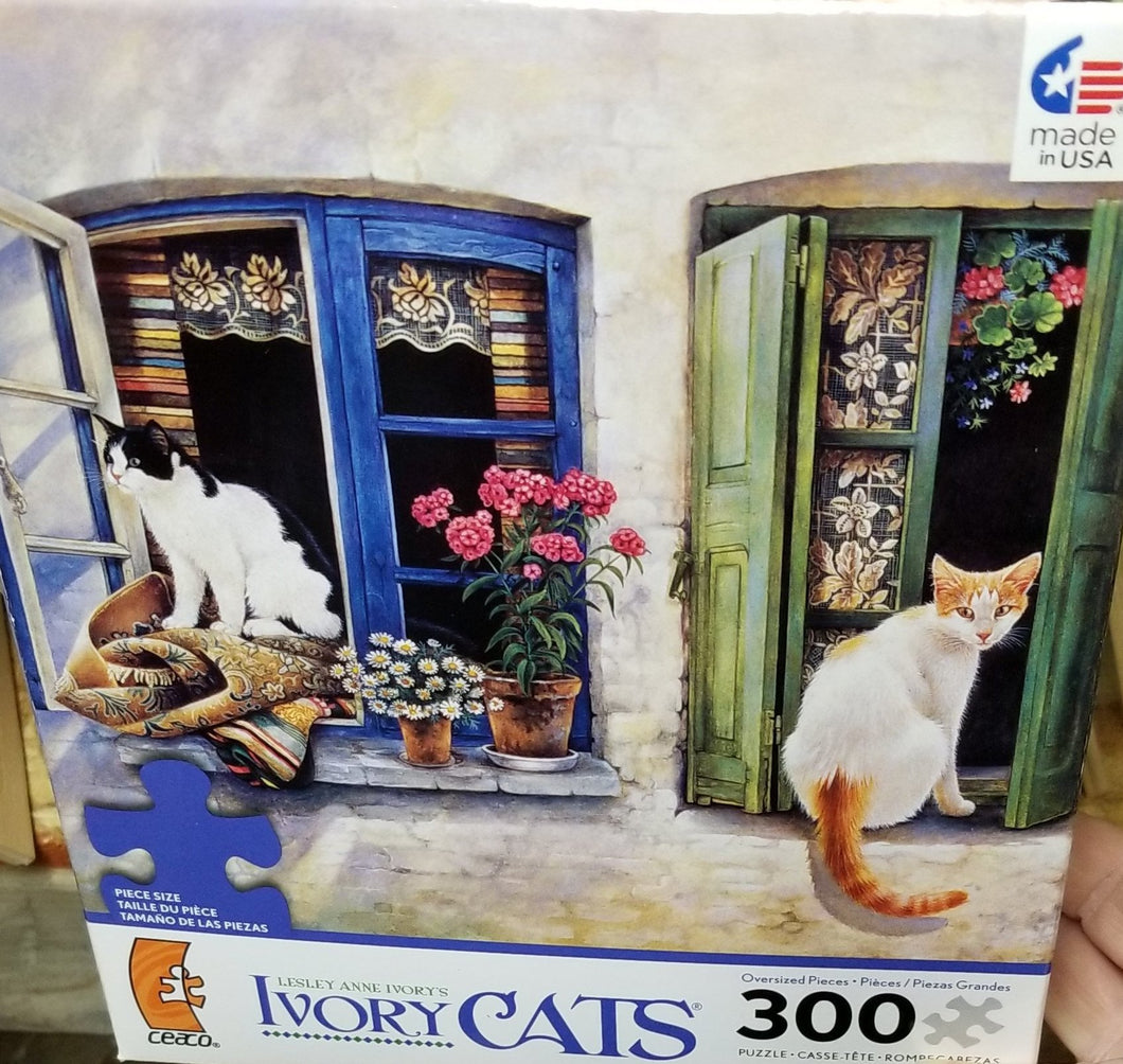 300 pc Oversize Leslie Ann Ivory's  Ivory Cats