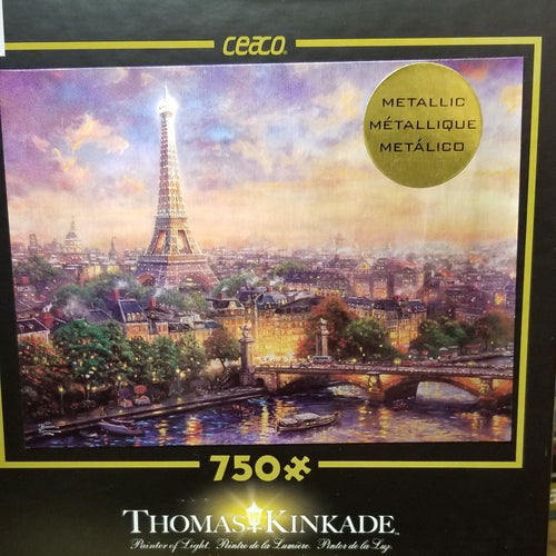 750 pc Thomas Kincade Painter of Light Metallic Special Edition-Paris City of Love
