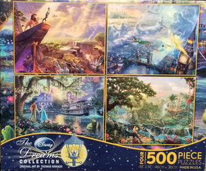 Ceaco 500 Piece Thomas Kinkade Disney Dreams Collection 4 in 1 Puzzle