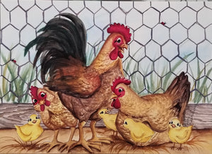 Rooster & Hen Chicken Card