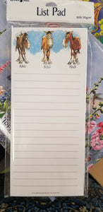 Three Humorous Horses Notepad #61544