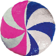 Load image into Gallery viewer, Peppermint Candy Reversible Sequin Fleece Pillow