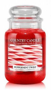 23oz Country Classics Large Jar Kringle Candle: Peppermint Twist
