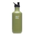 Klean Kanteen Stainless Steel 40 Ounce Water Bottle with 2.0 Sports Cap, Green Moss