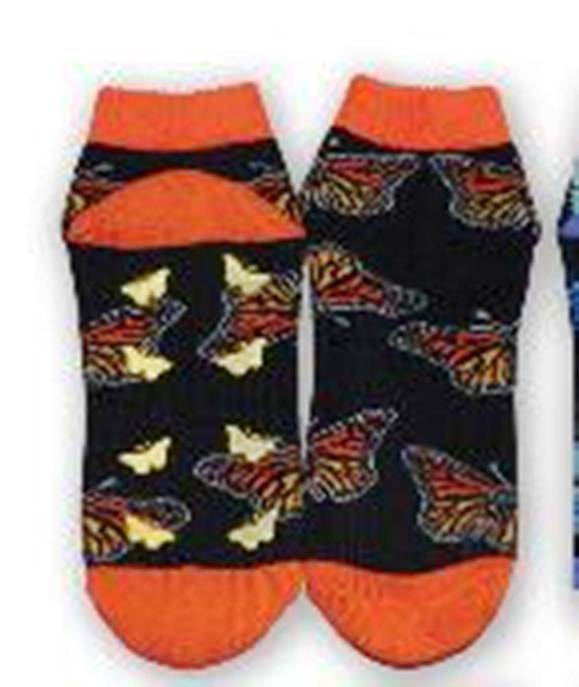 Monarch Butterfly Shorty Slipper Socks-XLarge