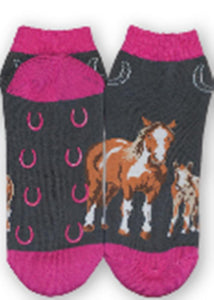 Horse Shorty Slipper Socks-Large
